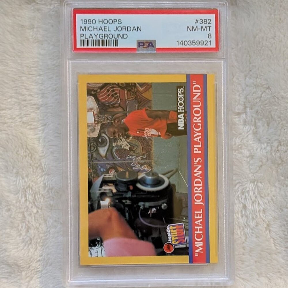 1990 HOOPS Michael Jordan PLAYGROUND #382 Grade NM-MT 8